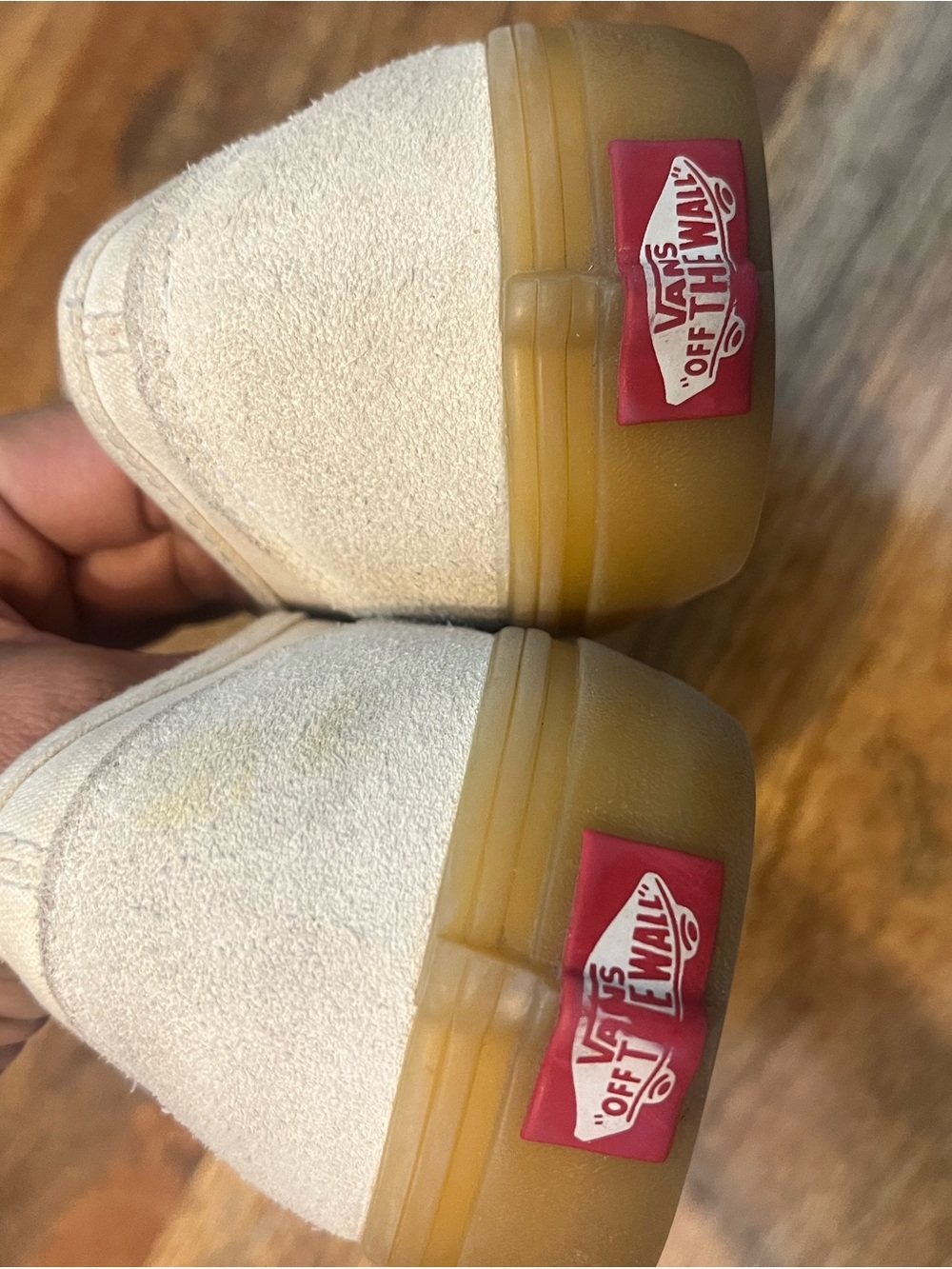 Vans Style 36 Decon Off White Low-Top Sneakers with Navy Side Stripe, Gum Sole - Picture 4 of 9